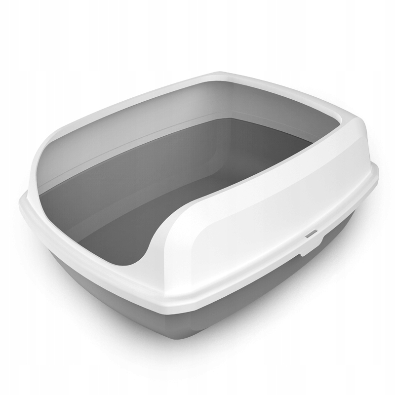 Levně Toaleta pro kočky Leo XL s odnímatelným rámečkem, antibakteriální, šedá