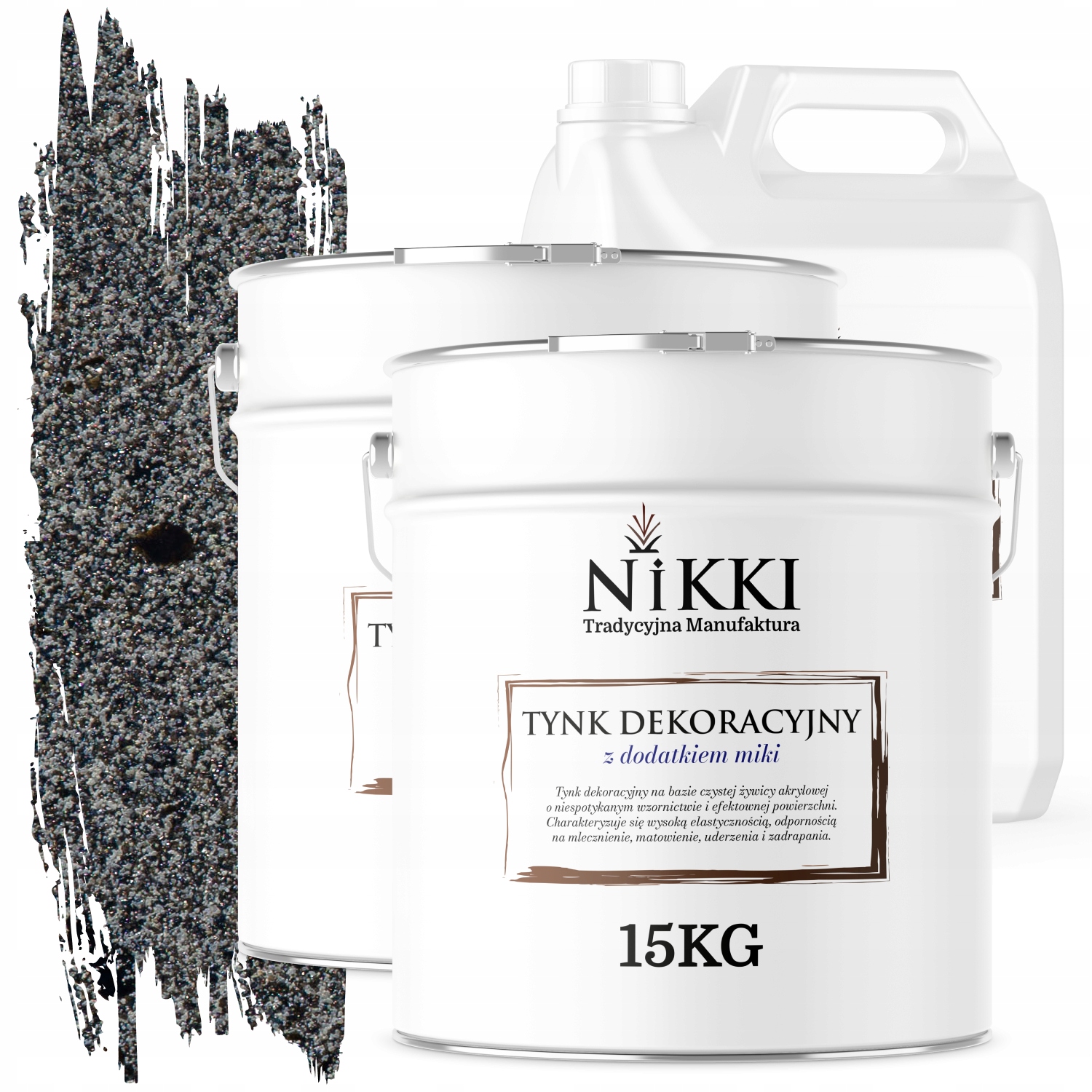 Dekoračná Omietka Vonkajšia/vnútorná 2x15 Tmavosivá Čierna Mika D912+ZÁKLADNÝ Náter