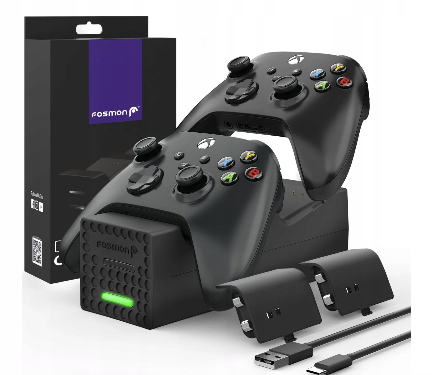 STACJA ŁADUJĄCA FOSMON DUAL 2 MAX DO KONTROLERÓW PODWÓJNA