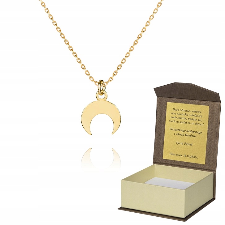 925 Zlatý Řetízek 45 CM Měsíc Věnování A4Z75