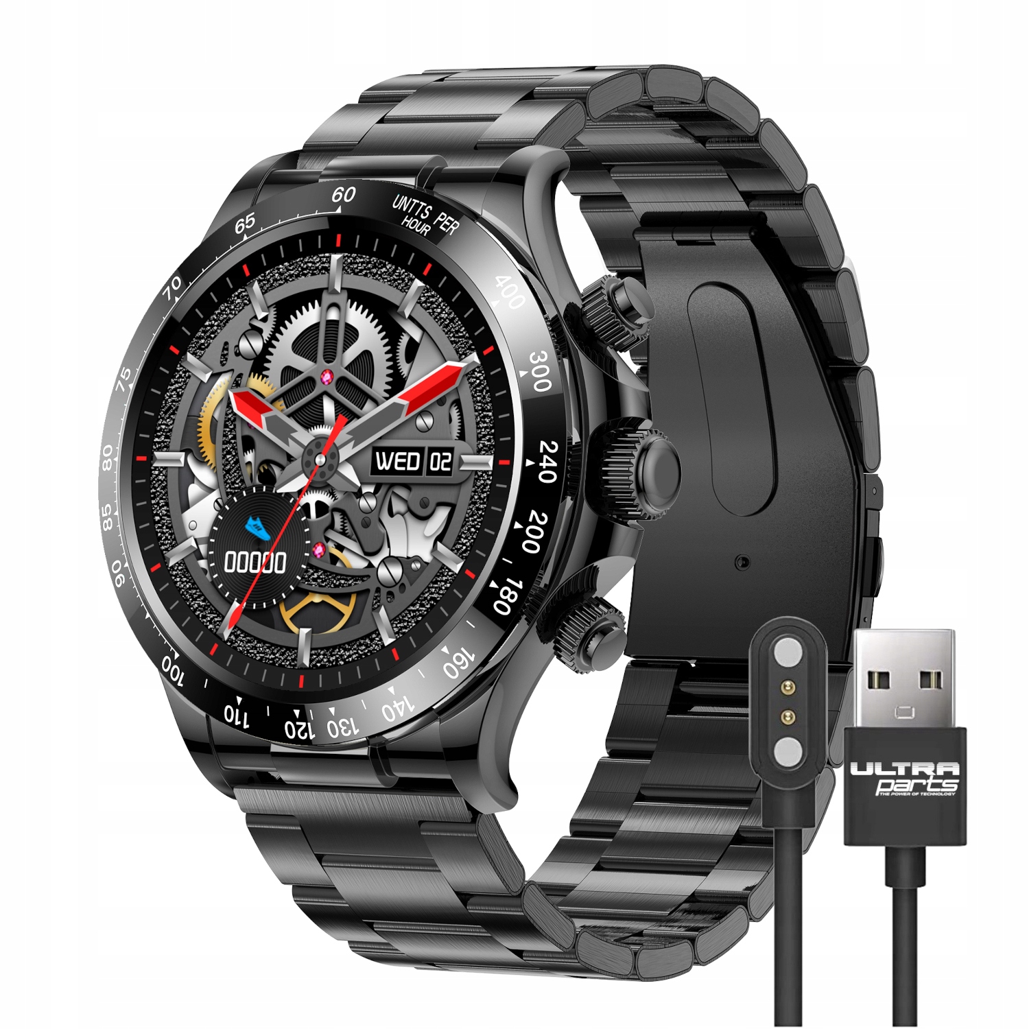 Chytré Hodinky Sportovní S Kovovým Náramkem, Volání, Měření Tepu, Tlaku A Kyslíku, Hd Displej