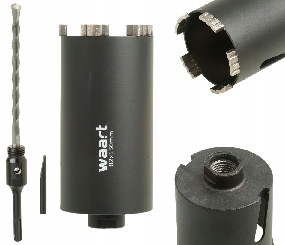 Otwornica Do Betonu Diamentowa Turbo 82 mm Długa Pod Puszkę Adapter Sds