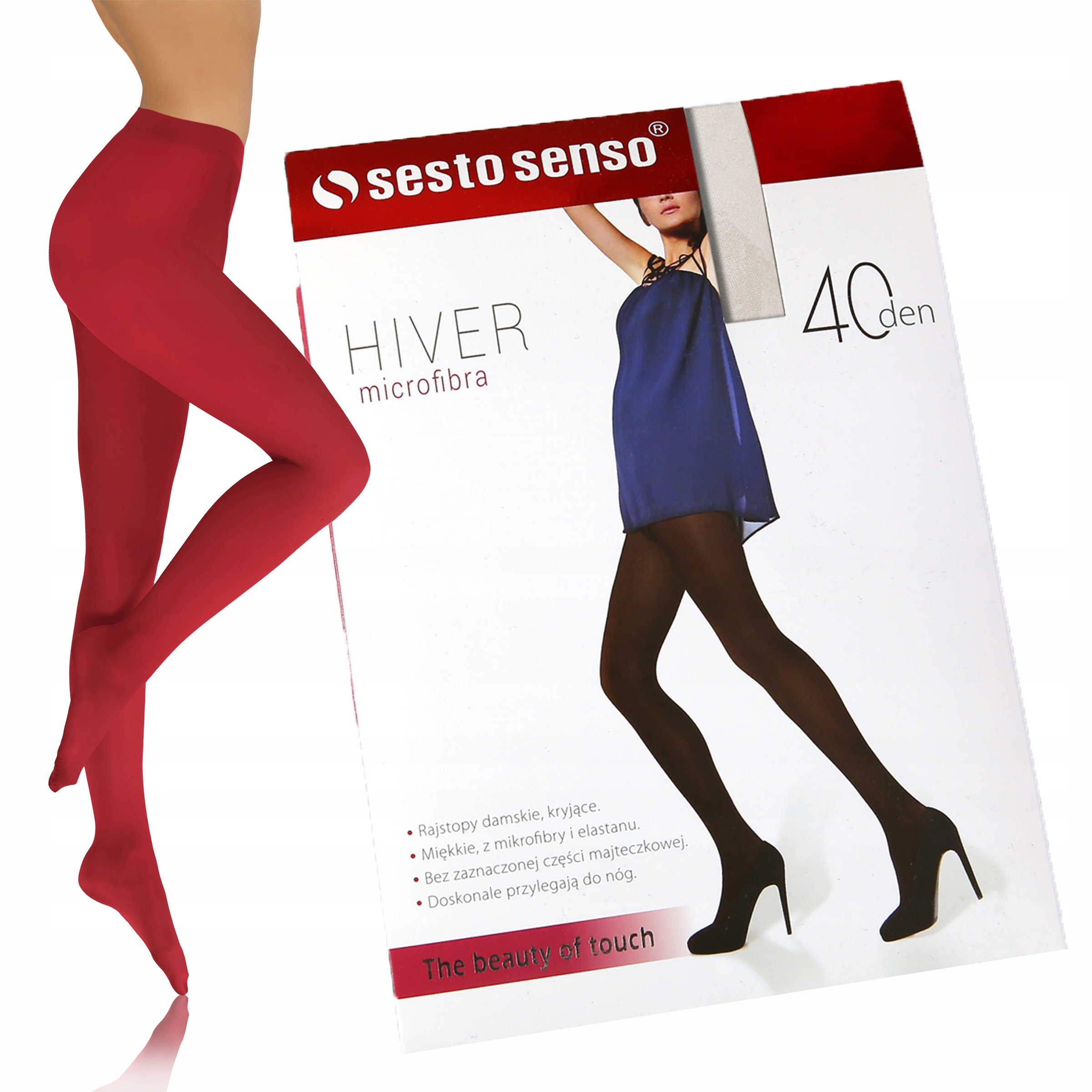 

Kolorowe rajstopy Kryjące 40 Den Hiver Sesto Senso