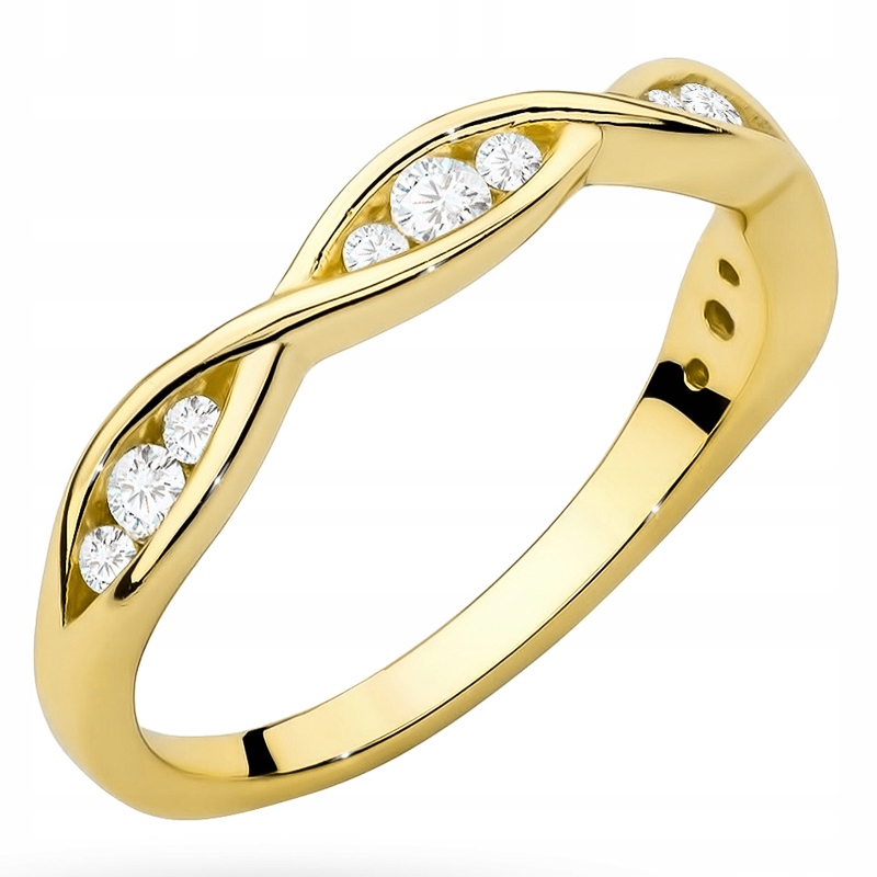 Stříbrný Prstýnek 925 Opletený Zirkony vel. . 9