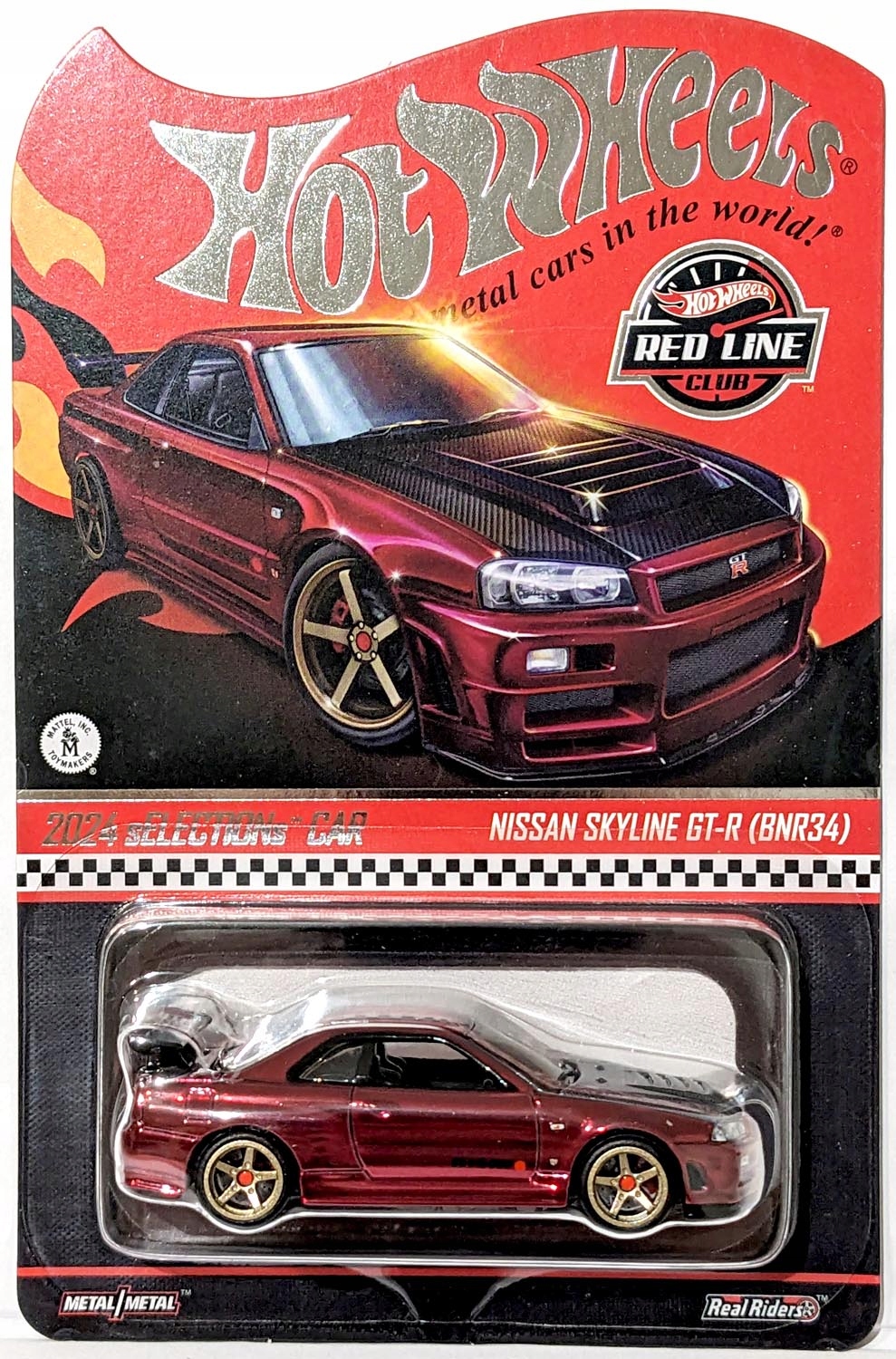 HOT WHEELS NISSAN SKYLINE GT-R BNR34 RED LINE CLUB 2024 HWF25