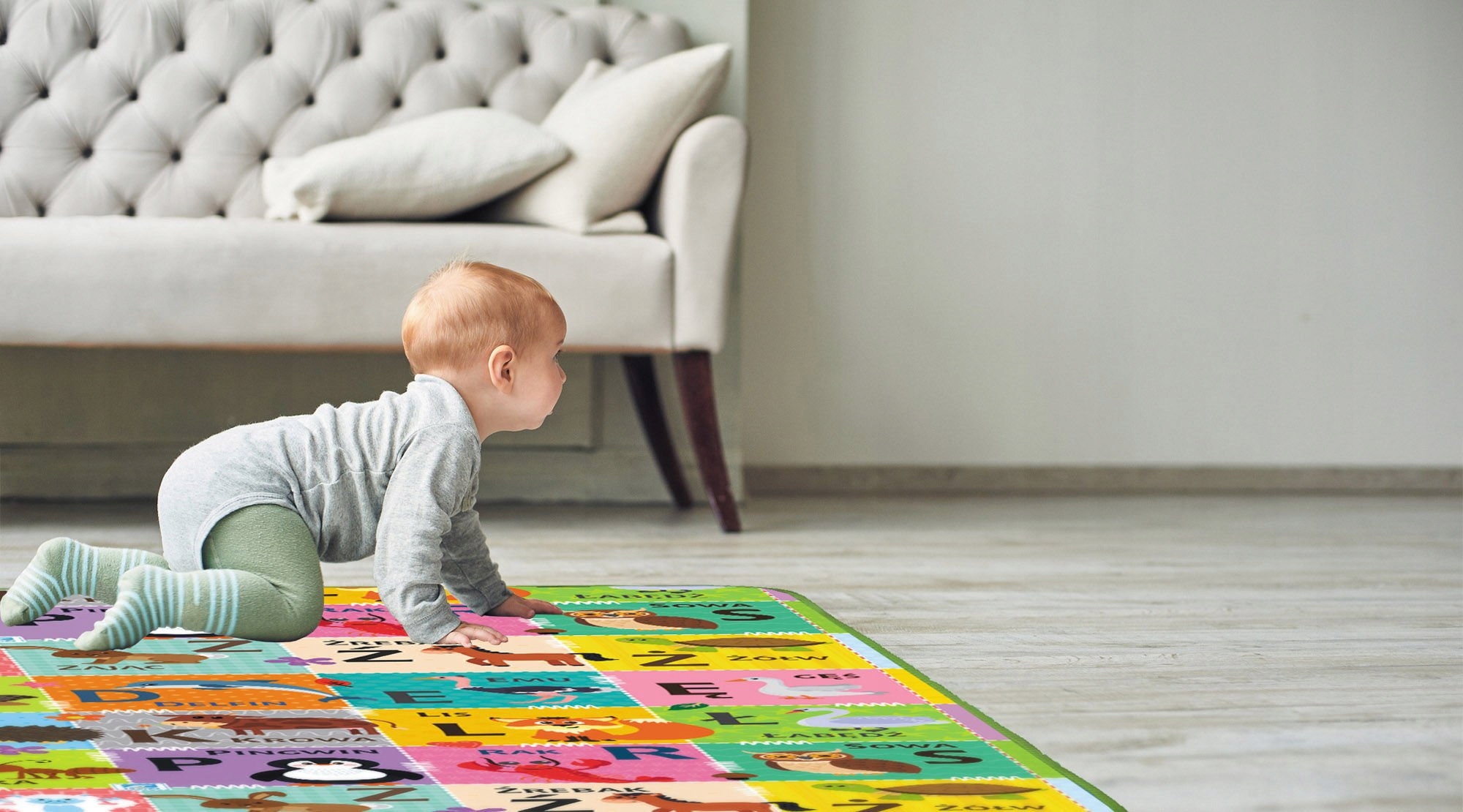 MATA PIANKOWA EDUKACYJNA SZACHOWNICA ALFABET PL Materiał pianka