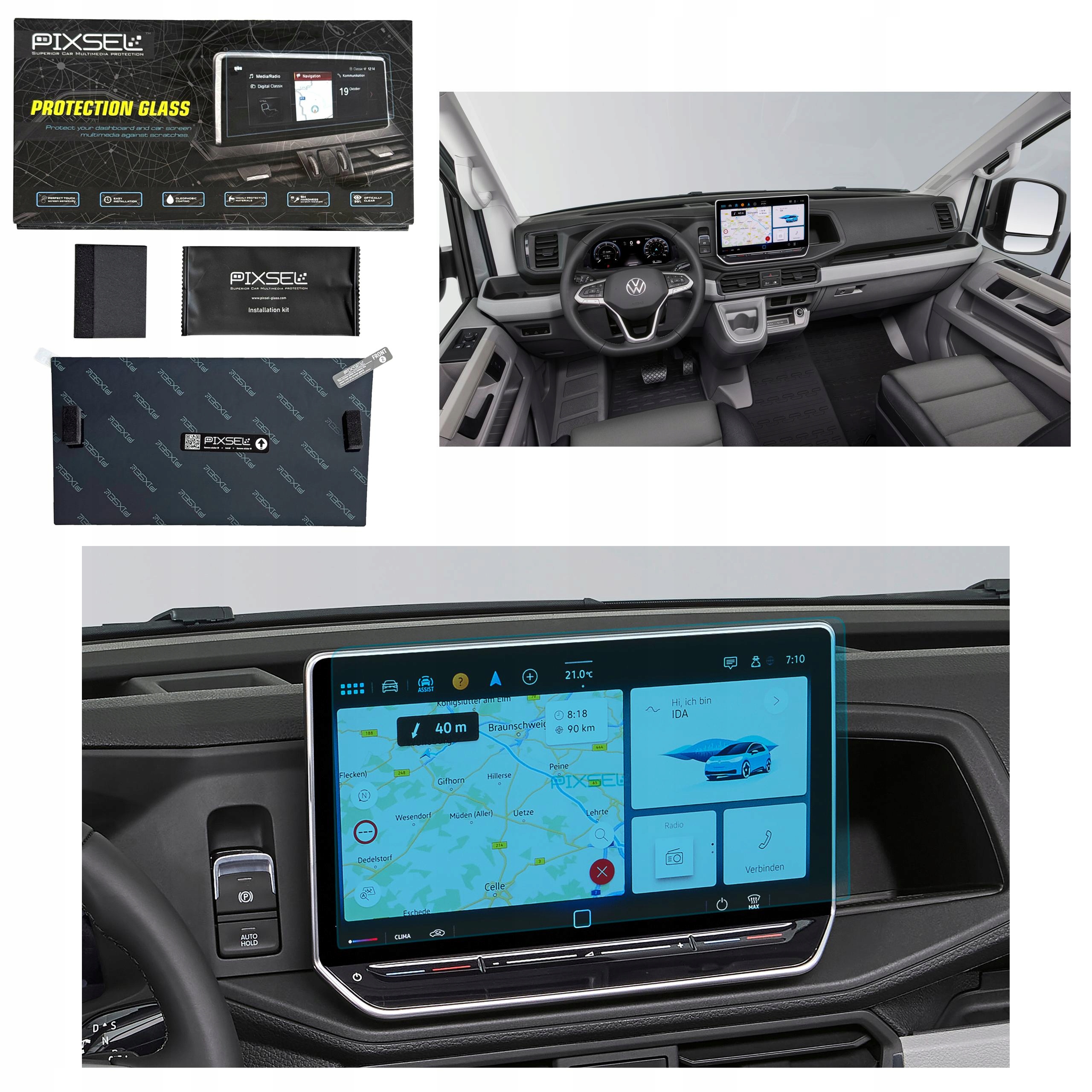 Antyodciskowe Matowe Szkło Ochronne Volkswagen CRAFTER-12“ 2024-na monitor