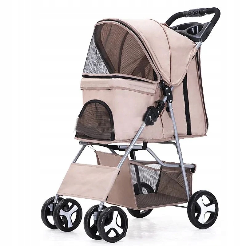 Levně Buggy 3v1 Kočárek skládací pro psy 45 x 100 x 80 cm, Béžová