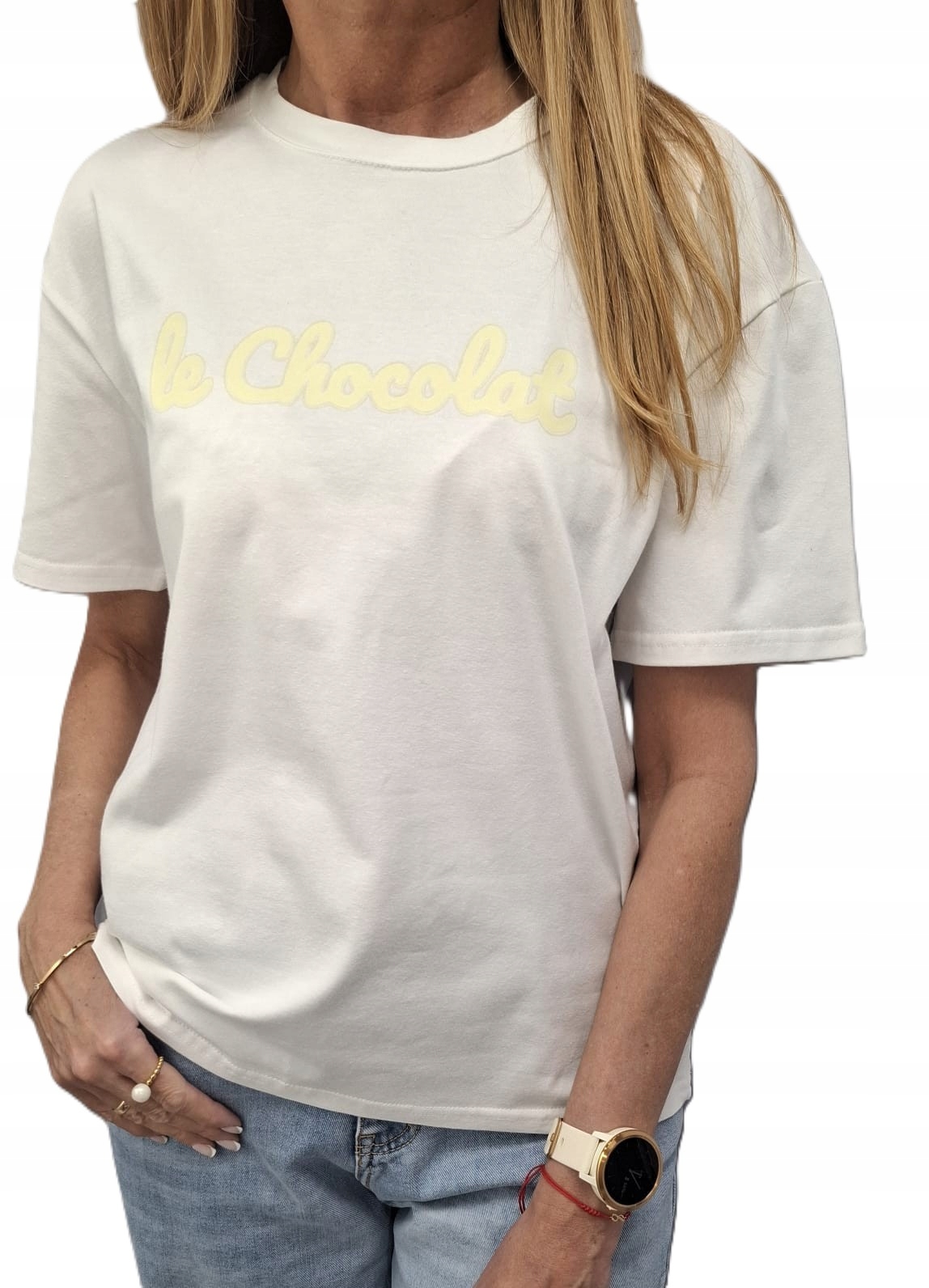 Nooda Tričko s potiskem Le Chocolat Bílá Žlutá 36/S Novinka