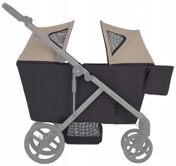 ANEX MODU WAGON DO WPIĘCIA NA STELAŻ RAMĘ WÓZKA DLA 2 DZIECI RODZEŃSTWA BEŻ