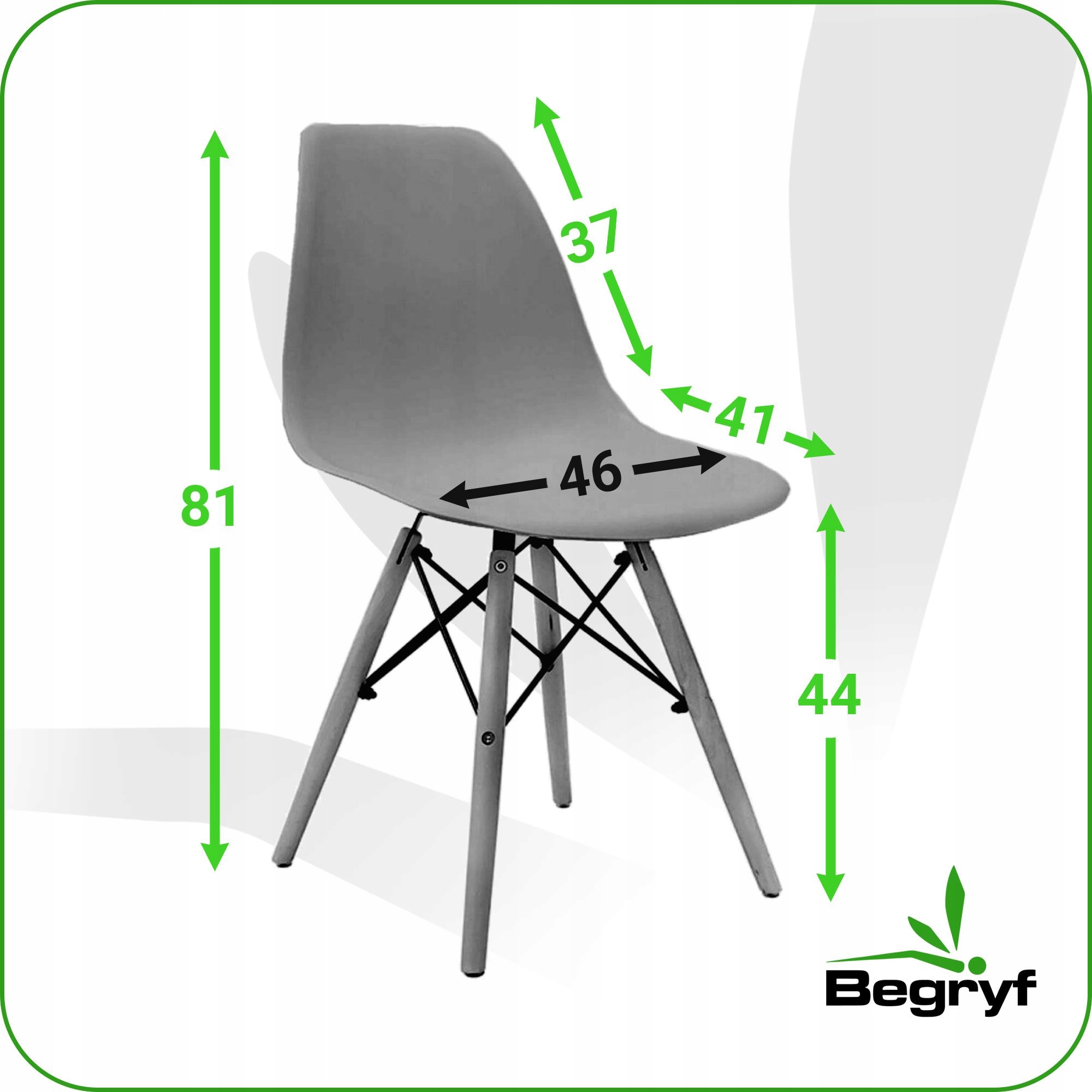 ZESTAW KRZESEŁ STÓŁ SKANDYNAWSKI krzesło plastikowe KRZESŁO KUCHENNE Czarne Marka Begryf