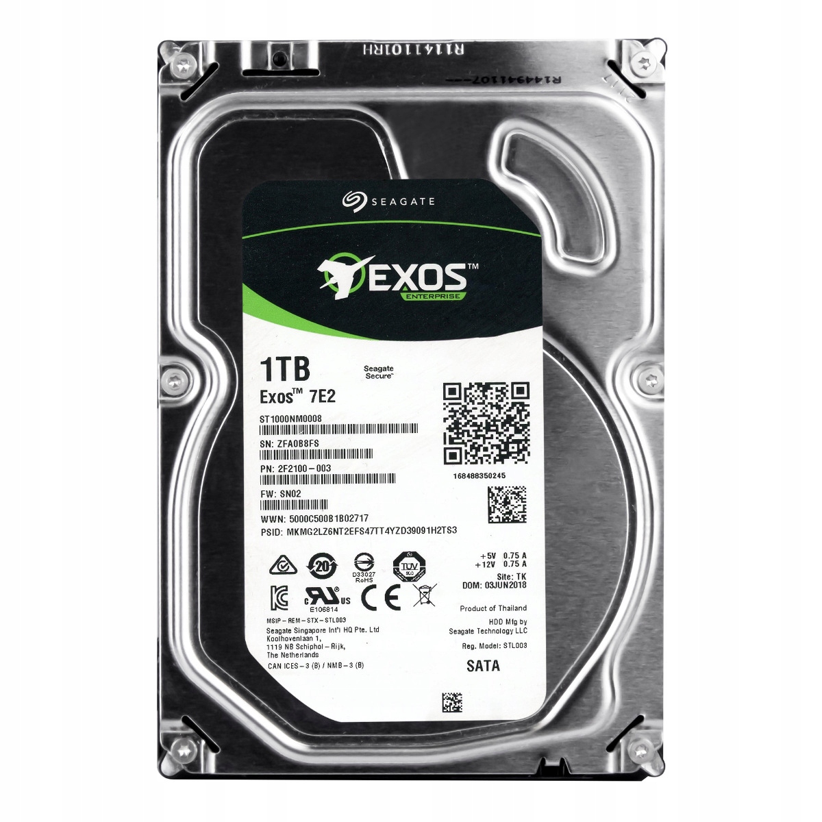 Seagate Exos 7E2 1TB 7.2K 128MB Sata III 3.5'' ST1000NM0008