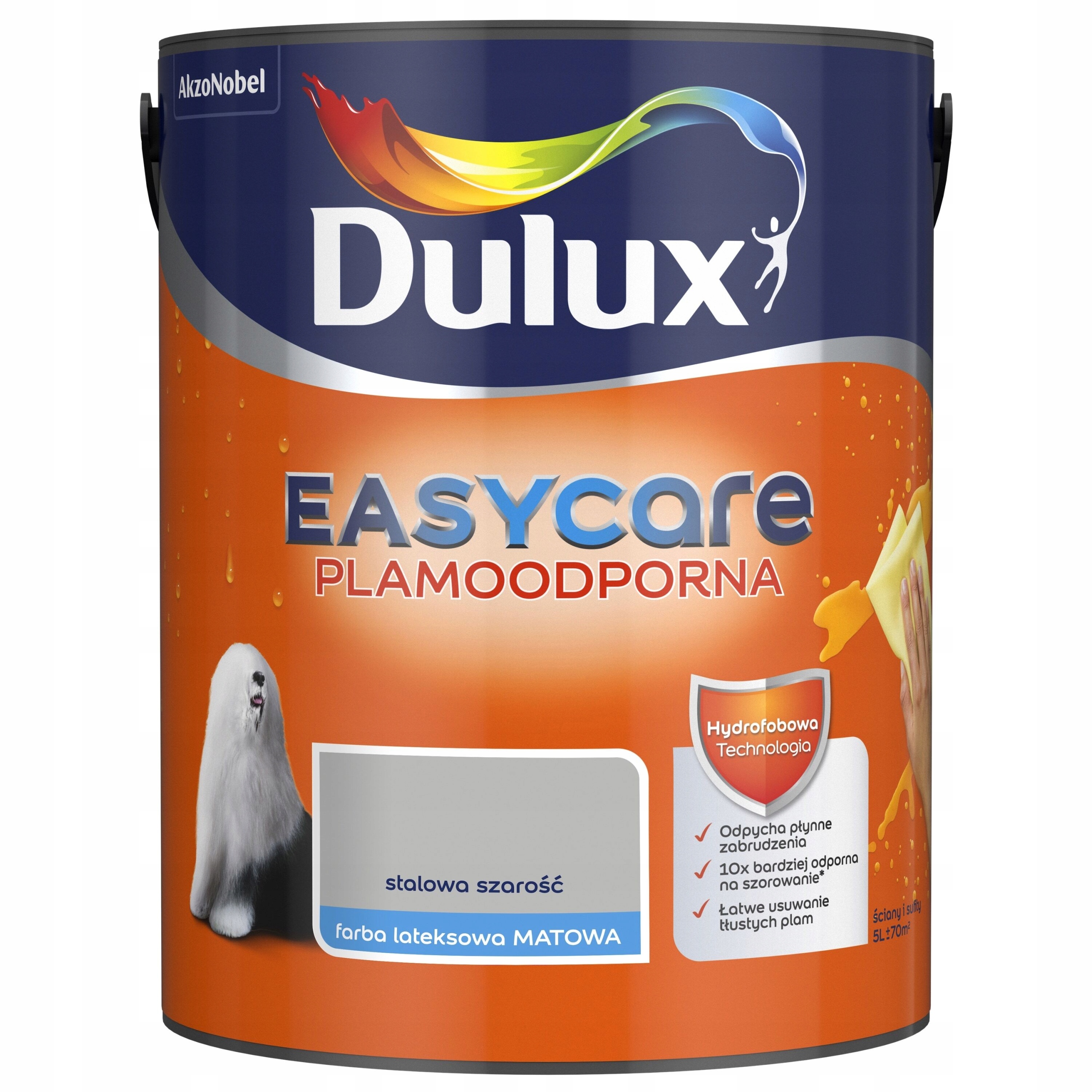 Dulux EasyCare barva Ocelově šedá mat 5L