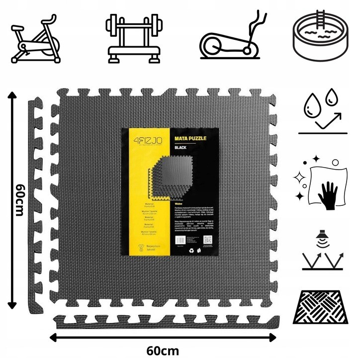 Ochronna mata puzzle pod sprzęt basen 8szt 240x120 Model MAT CZAR