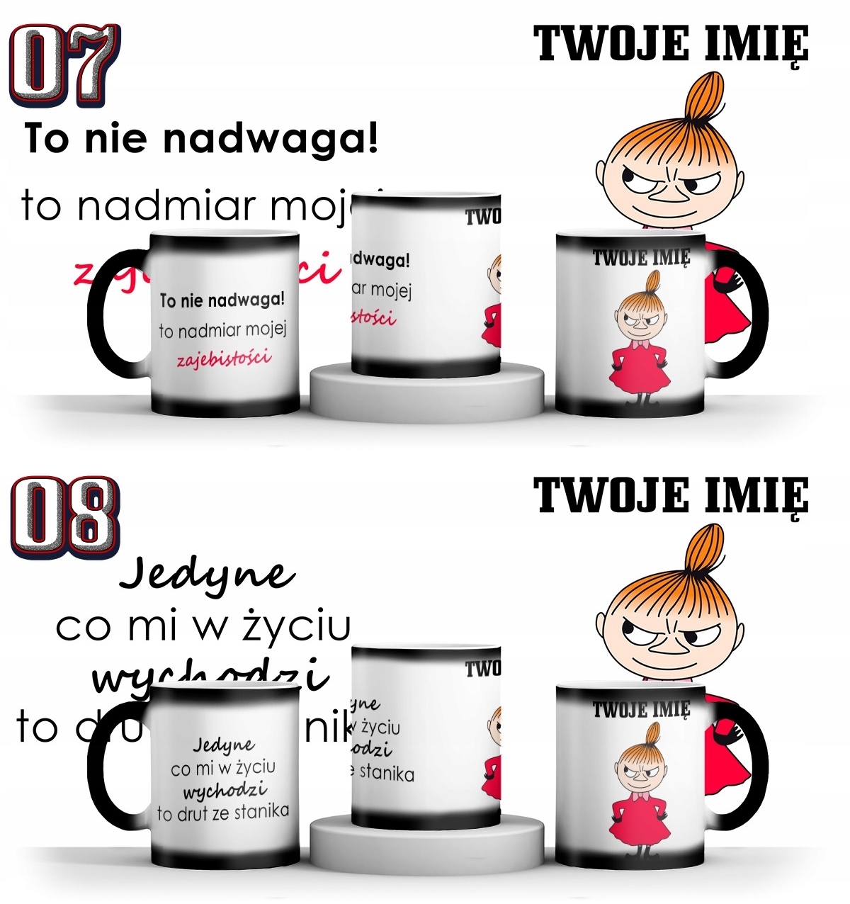 MAGICZNY KUBEK MAŁA MI + IMIE + KARTONIK Pojemność 330 ml