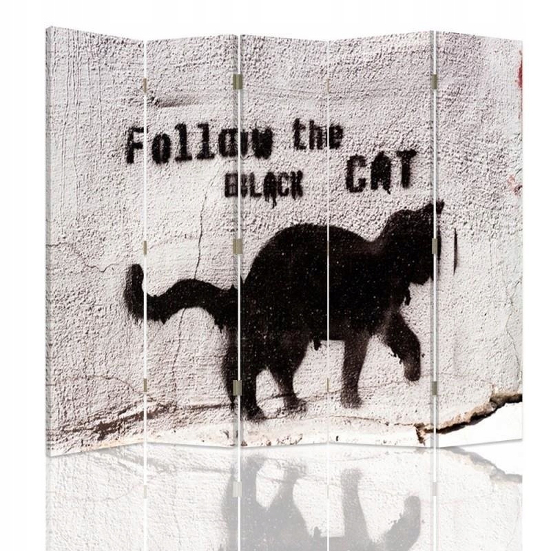 Dvojstranný paraván Follow the black cat 180x170