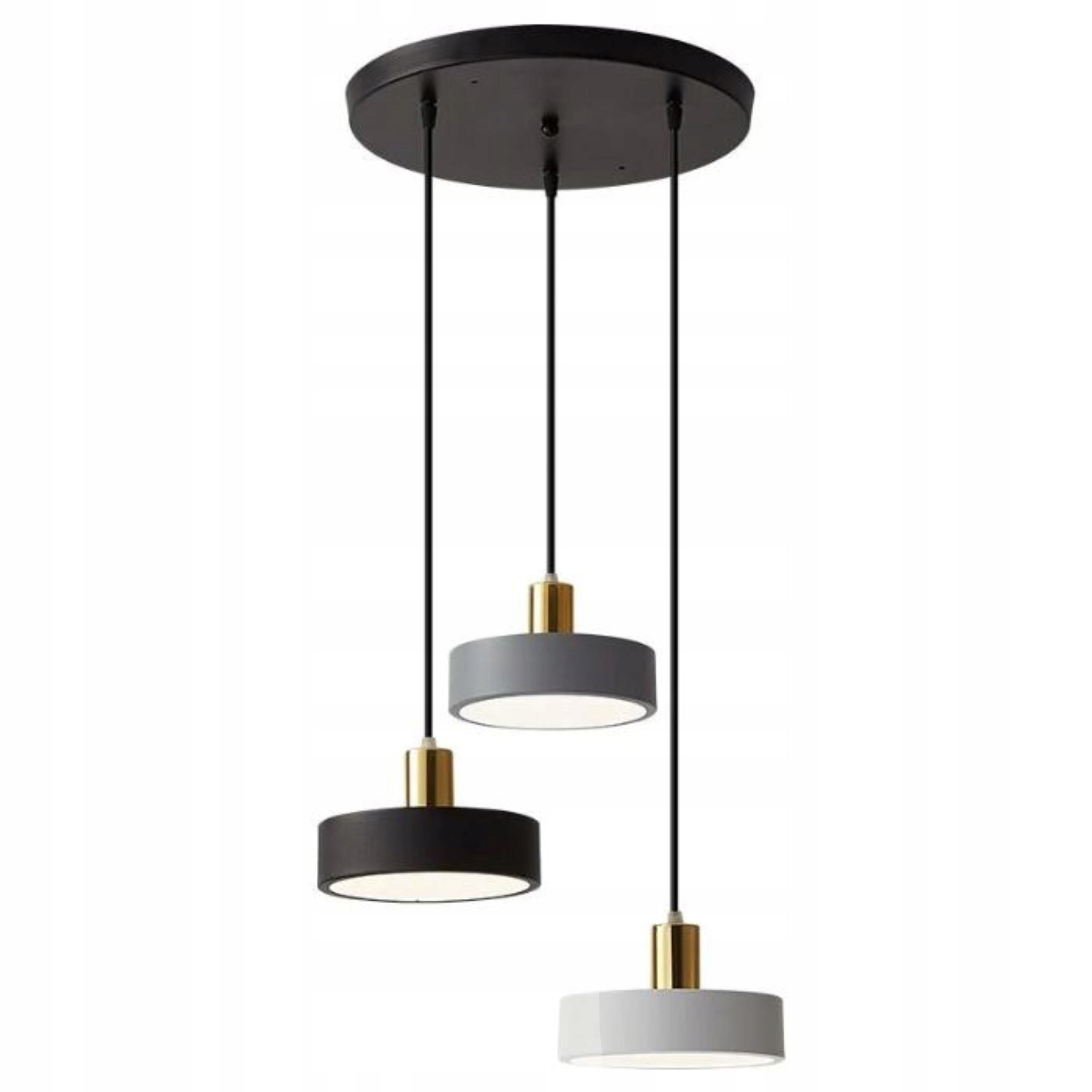 Lampa Sufitowa Wisząca Żyrandol Led Nowoczesny Czarny Szary Biały 3