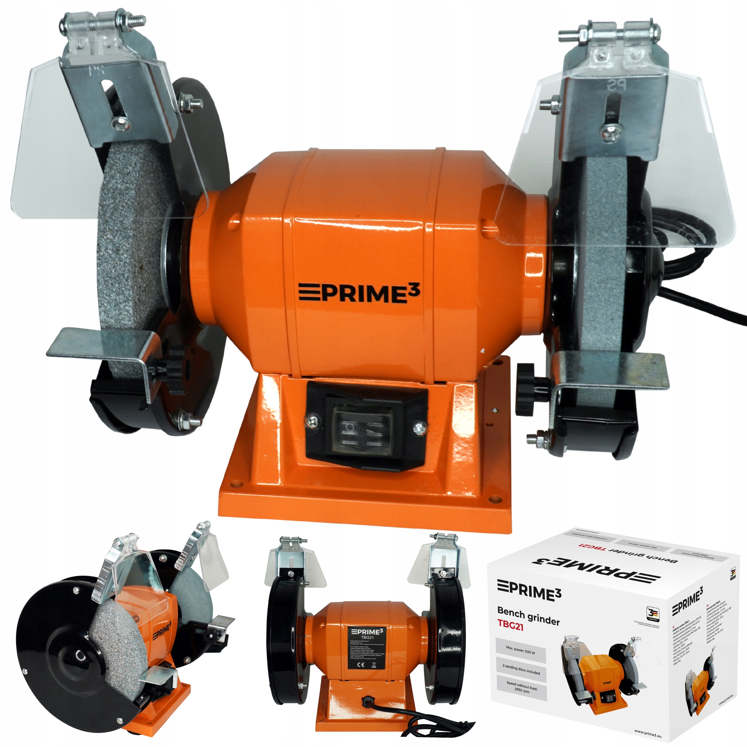 Szlifierka Stołowa Z Dwiema Tarczami W Komplecie 300 W PRIME3 TBG21