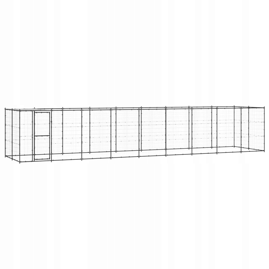 Levně Kotec pro psa VidaXL 3082296 990x220x180 cm ocel práškovaná černá