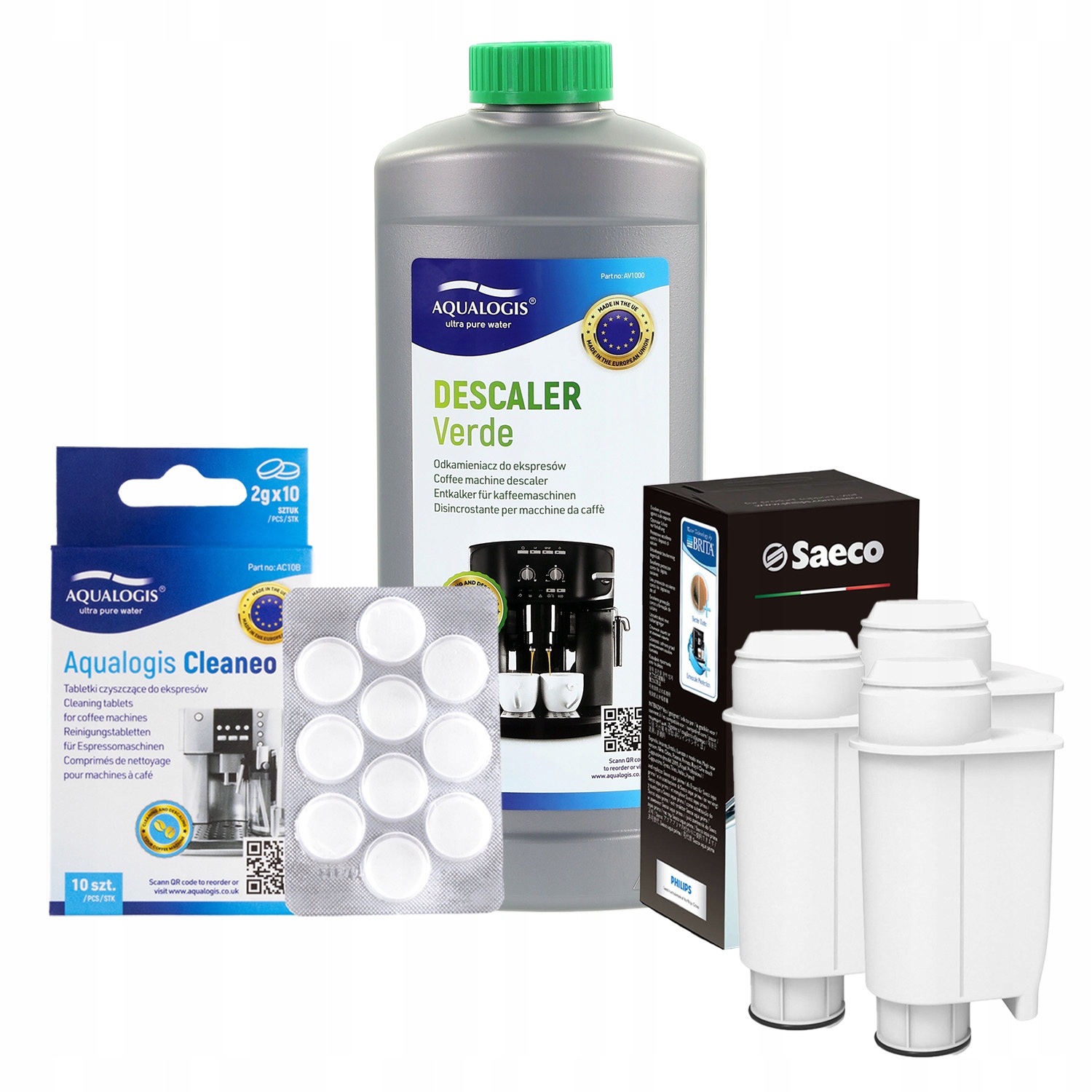 Sada pro Saeco Philips, Intenza+ 3 ks, Verde 1L,Cleaneo 10 ks