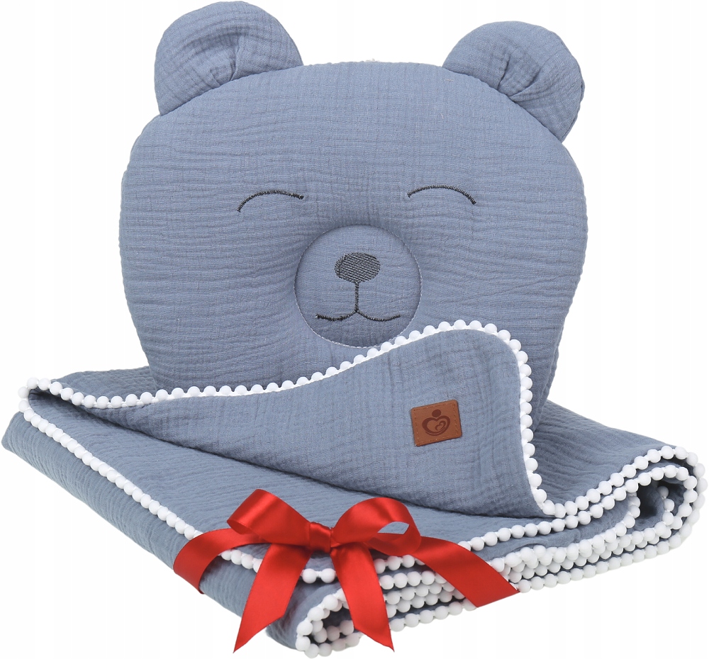 KOCYK MUŚLINOWY + PODUSZKA OTULACZ MIŚ BABYMAM