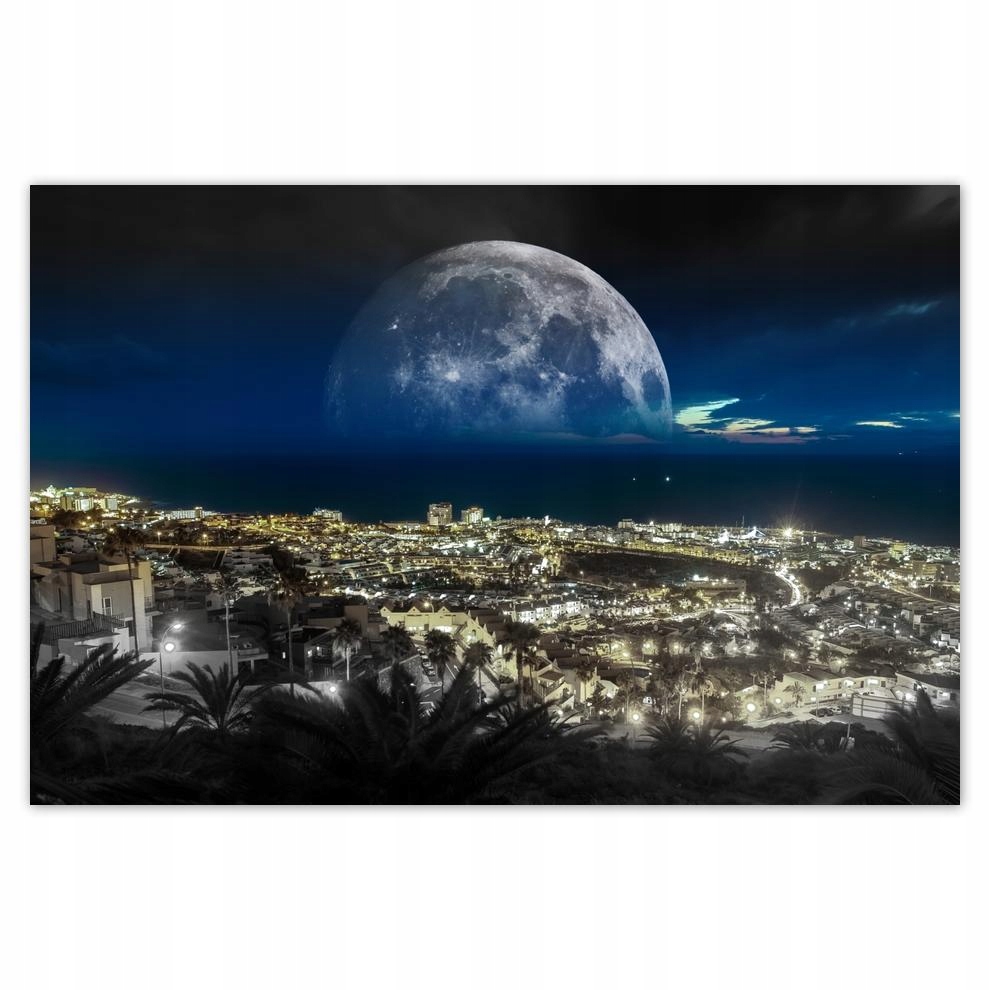 

Plakat 93x62 Księżyc nad miastem Noc