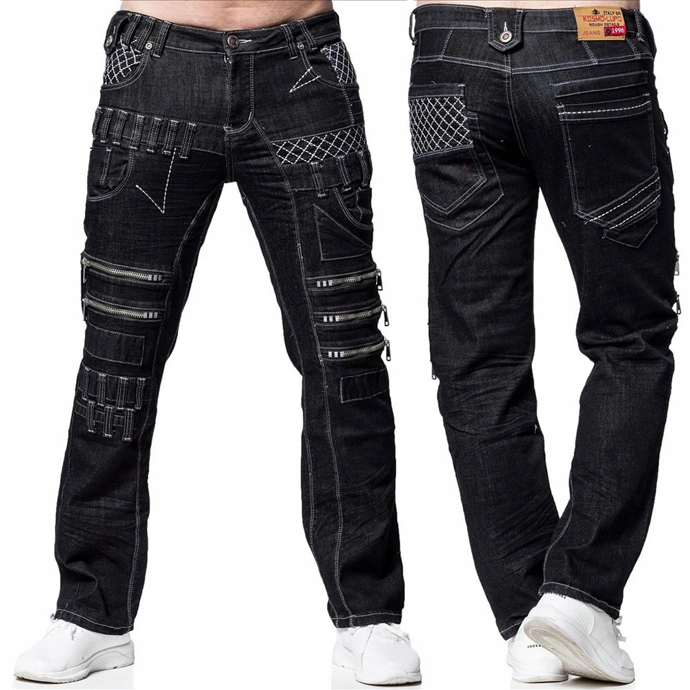 Kosmo Lupo kalhoty pánské KM8006-1 L:32 džíny, jeans černá 30
