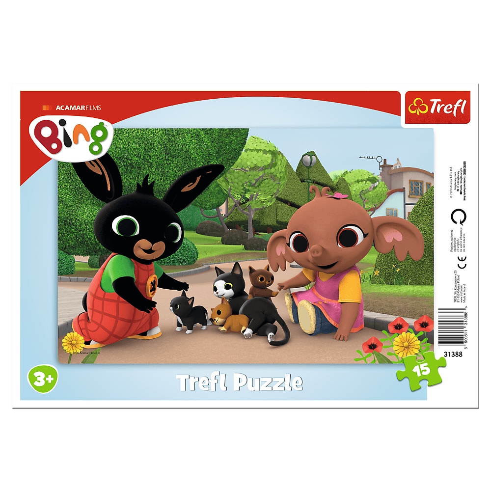 

Puzzle 15 Ramkowe- Zabawy z kotkami Bing