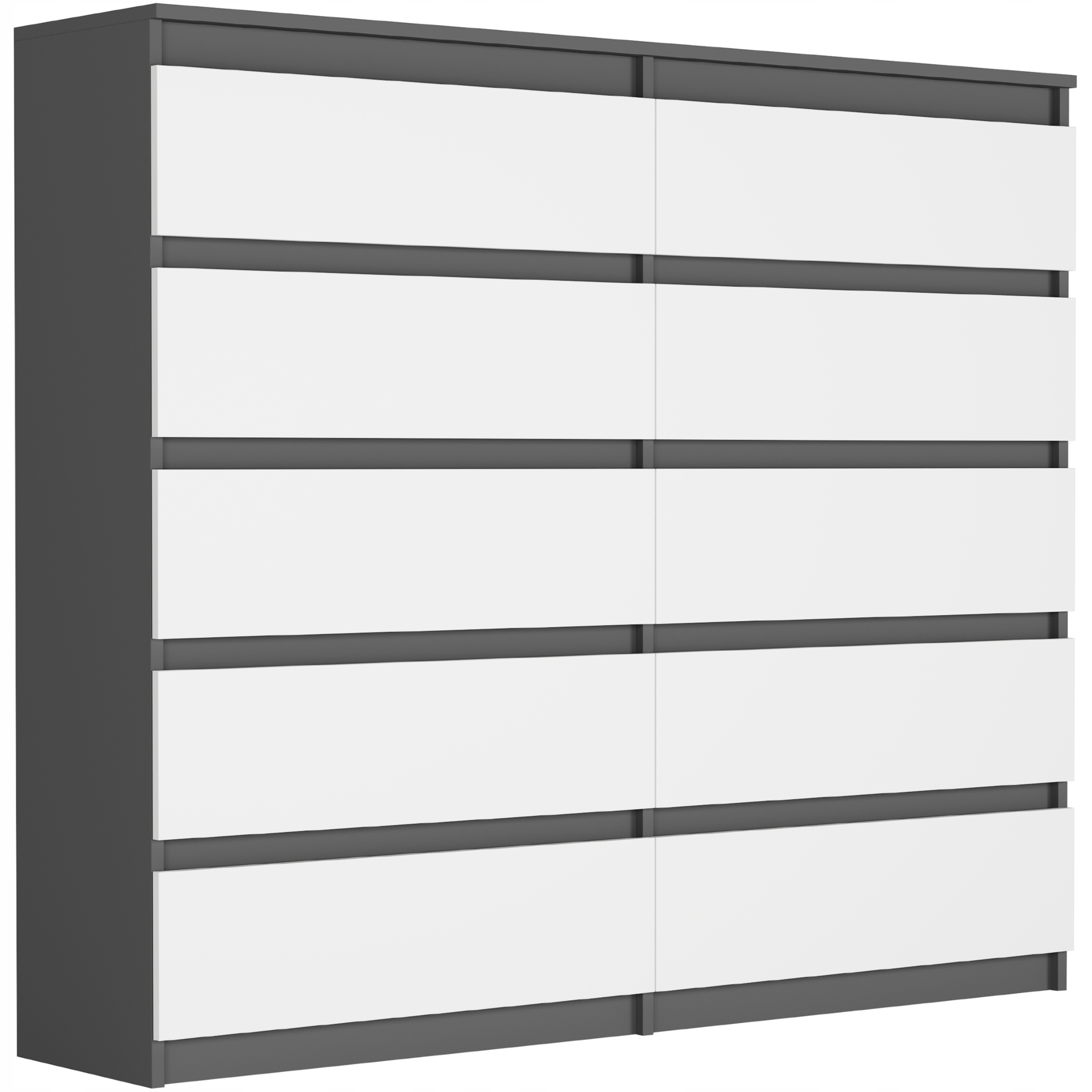 Nowoczesna KOMODA 140 SZAFKA 10 SZUFLAD R-140-S10 ANTRACYT MIX