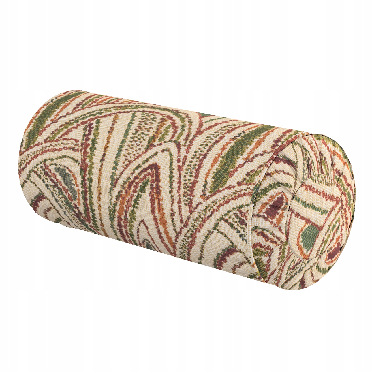 Polštář váleček s záložkami Ø20 x 50 cm zelený