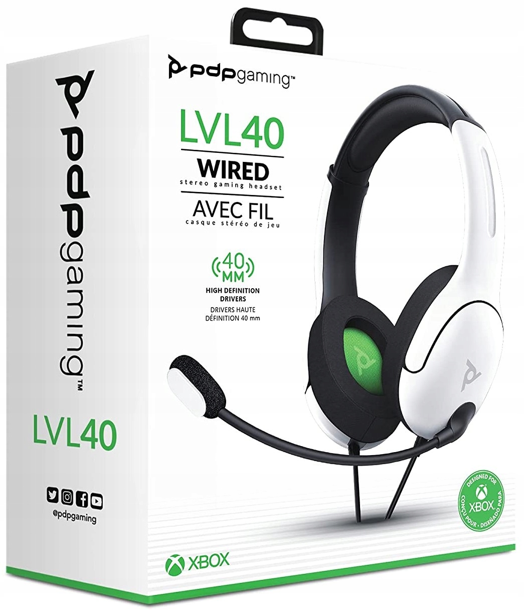

Słuchawki przewodowe Xbox Series X S LVL40 Białe
