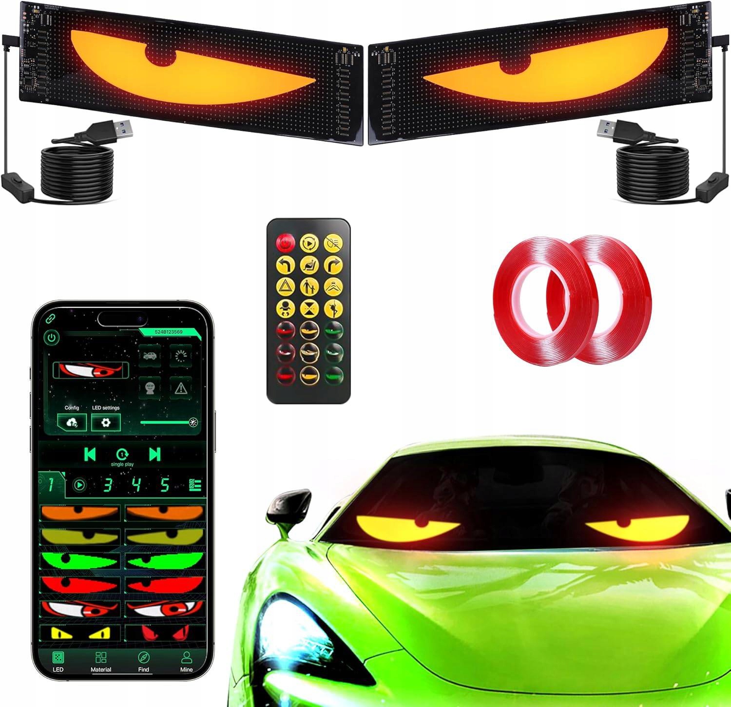2x Led panel Flexibilní Led displej 59x12 CM Devil Eyes Nákladní automobil Tir