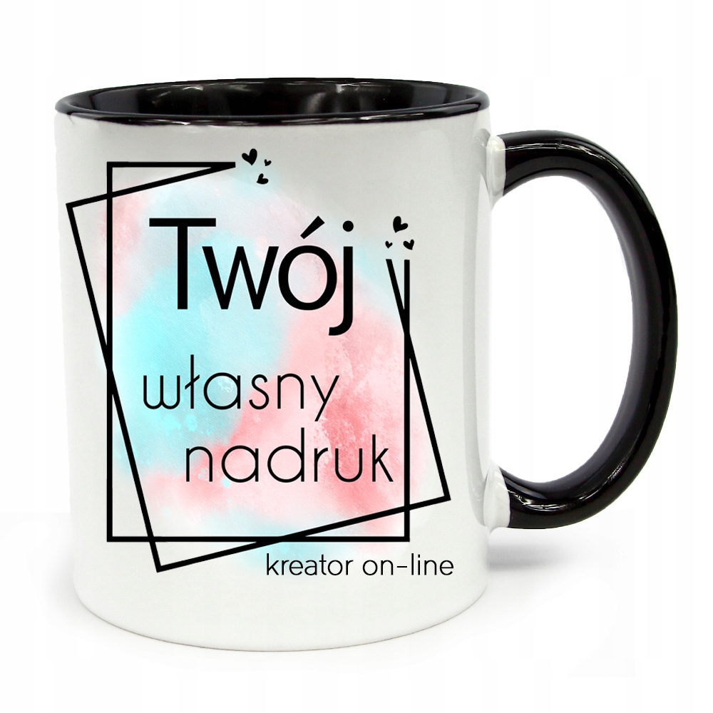

Kubek Z Własnym Nadrukiem Zdjęciem Logo Czarny