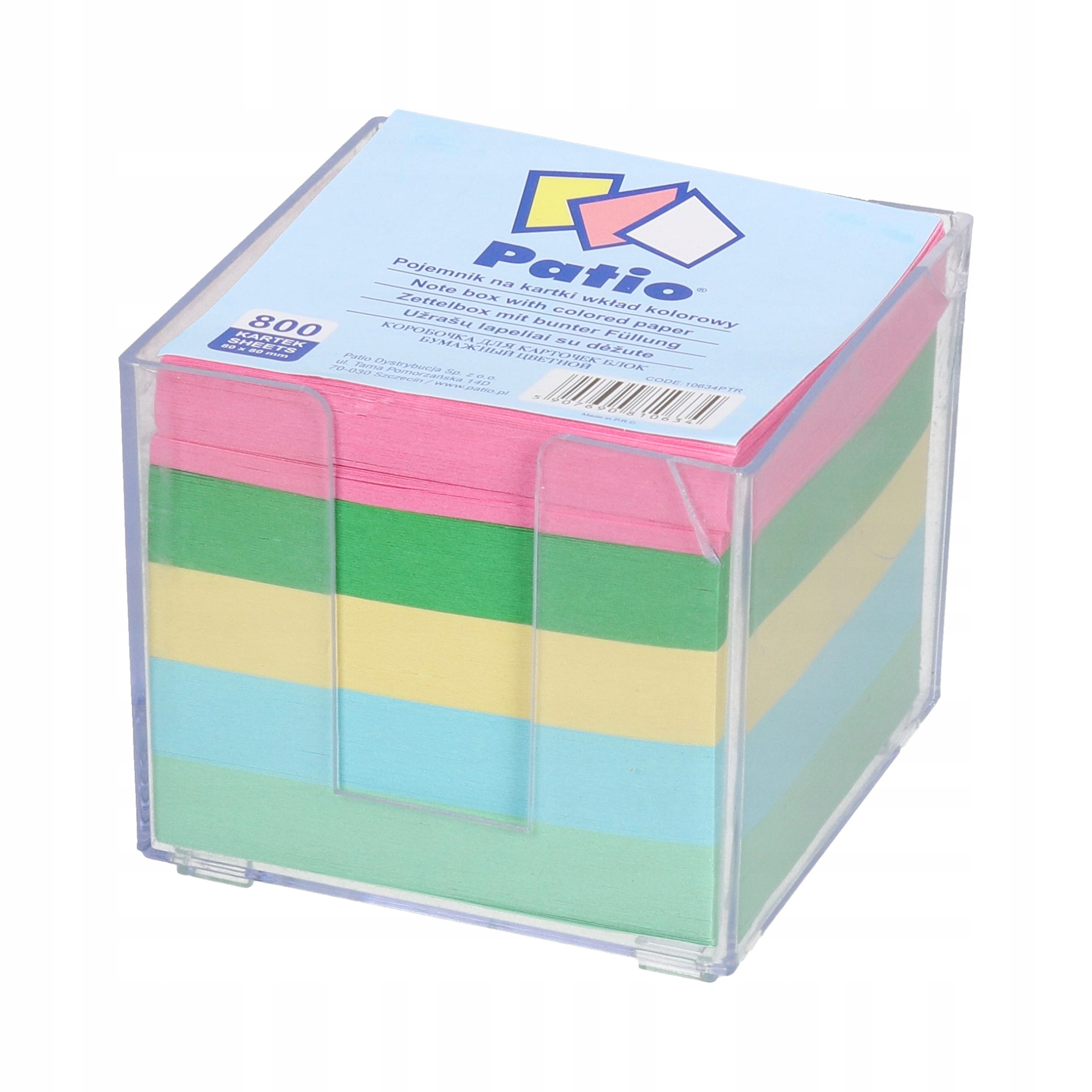 

Karteczki 80x80x800 kolor nieklejone pojemnik