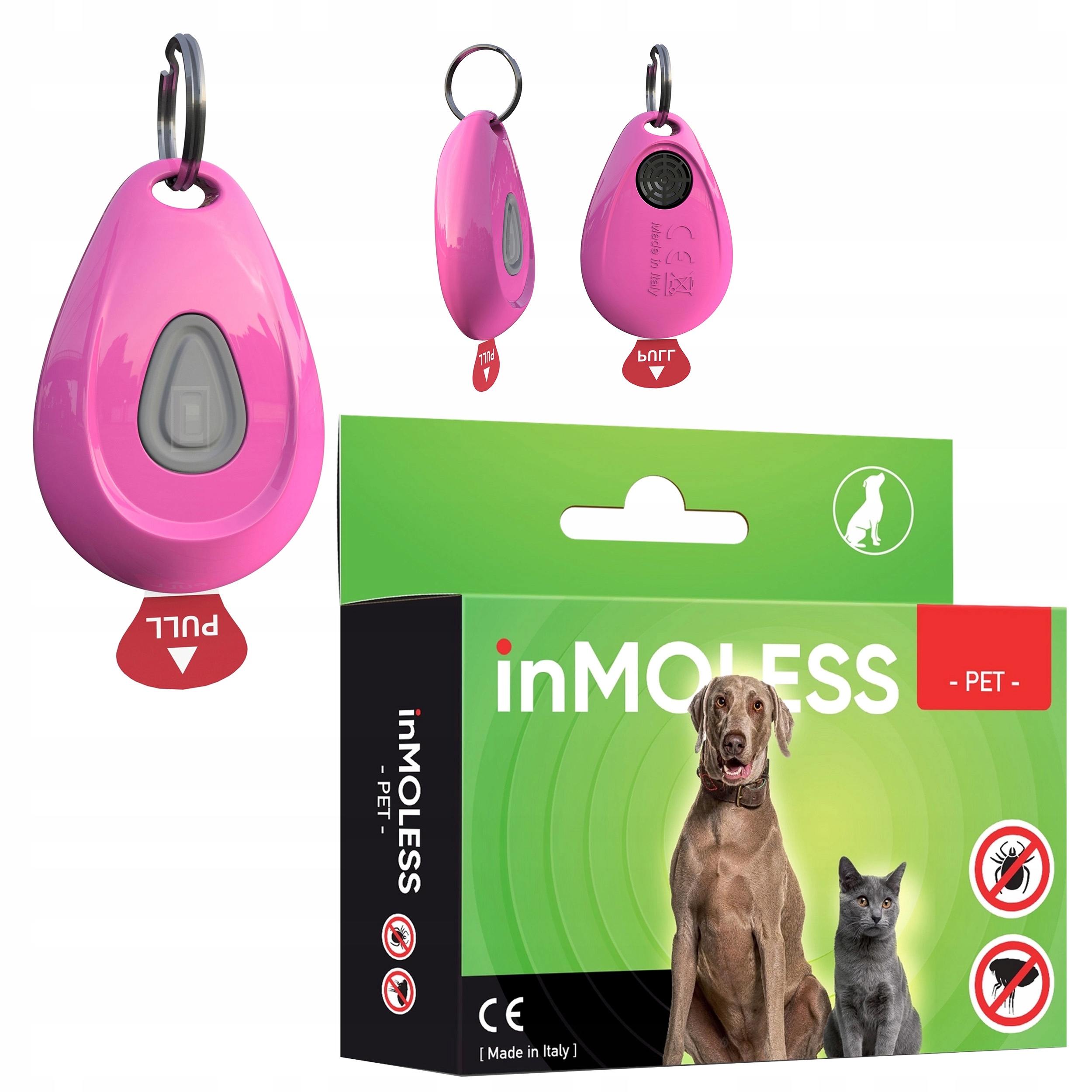 Ultradźwiękowy odstraszacz pchły kleszcze Inmoless Pet zwierzęta domowe
