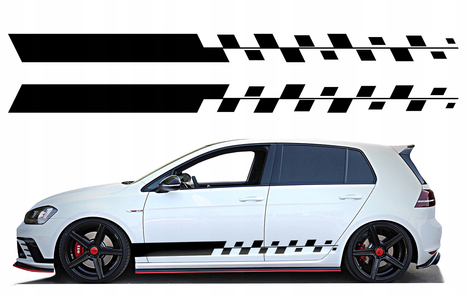 2x Samolepky Grafika na bok auta Pásy Pásky Linky Tuning Vlajka 220x16