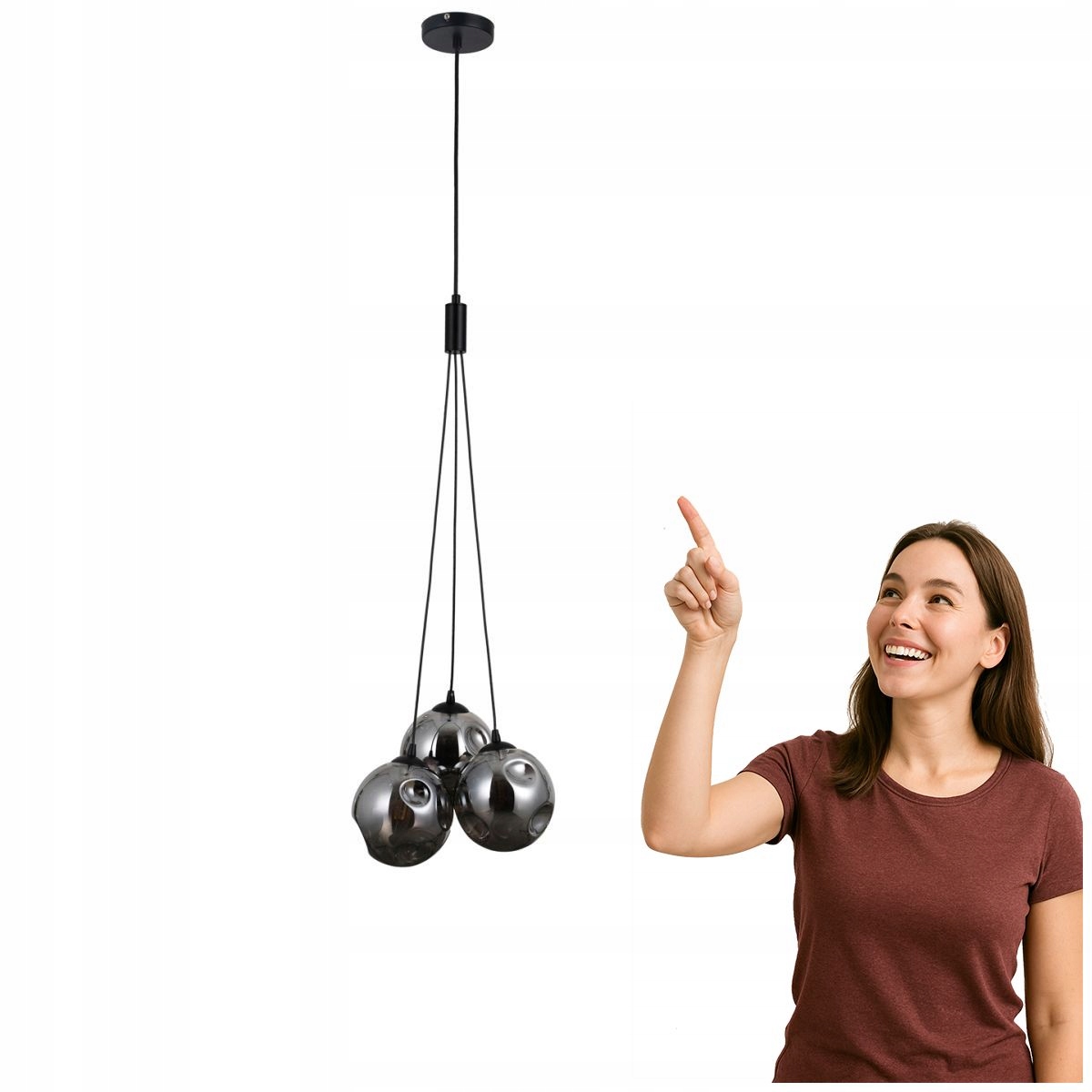 Závěsná lampa Perlos PND-54456-3A-HB-SMG Italux