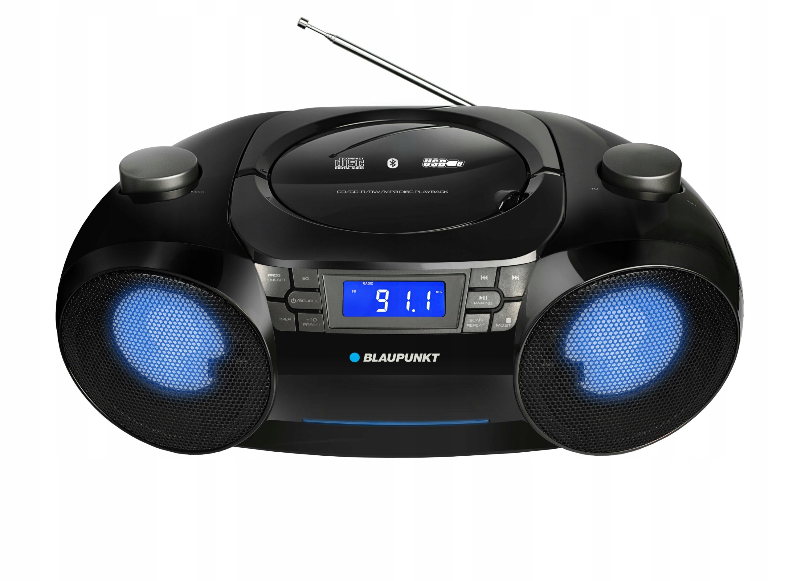 Blaupunkt BB31LED Boombox prenosné rádio Aux MP3 Usb CD Fm Led Bluetooth