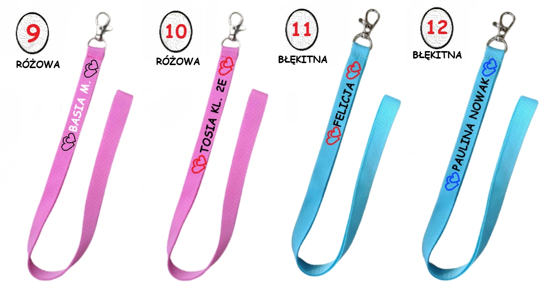 Smycz na klucze z nadrukiem - serca Producent inny