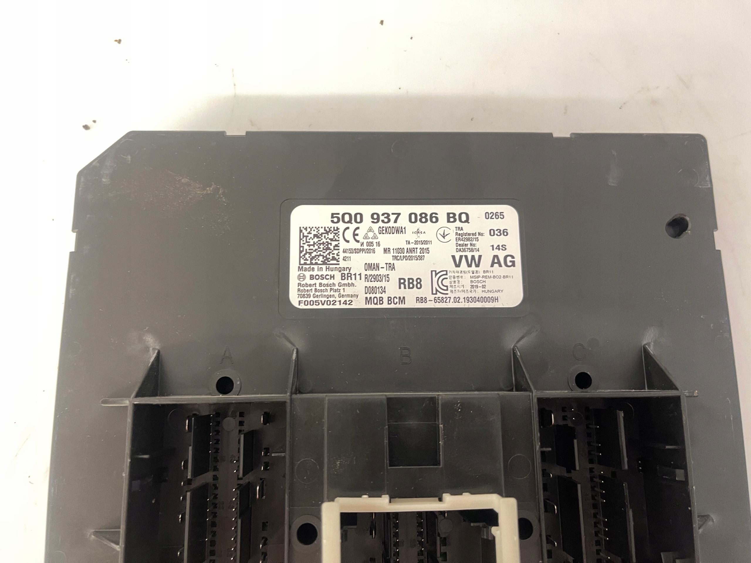 comfort control unit VW GOLF VII PASSAT B8 5Q0937086BQ Kombi control unit