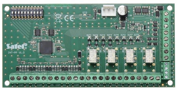Modul zabezpečovacej ústredne Satel Int-pp 8 We a 8 Wy