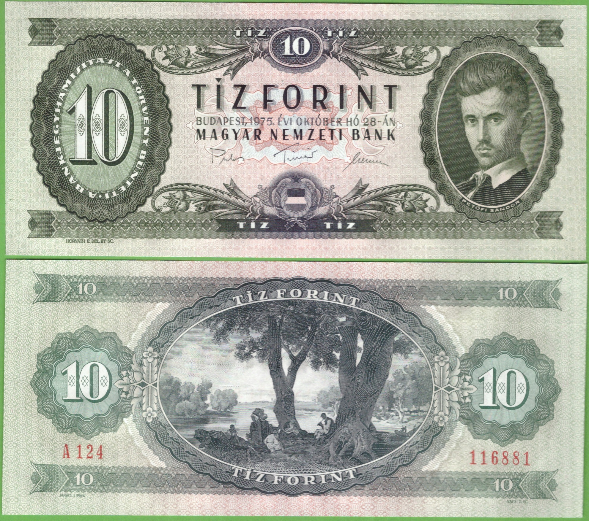 WĘGRY 10 FORINT 1975 P-168e UNC