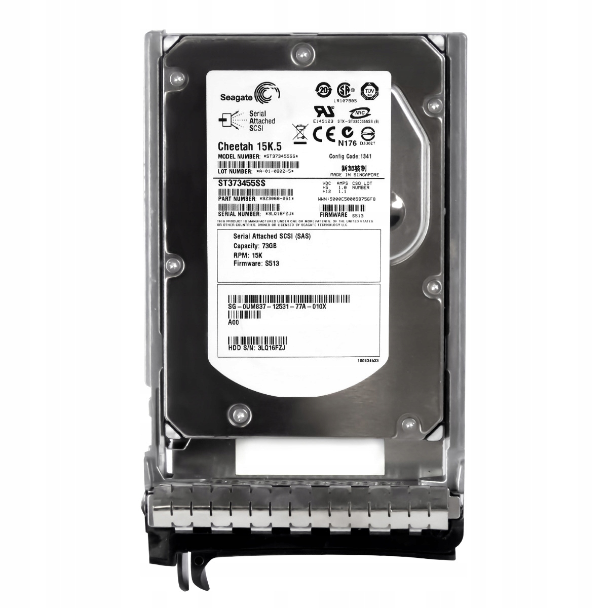 Dell 0UM837 73GB Sas 15K 16MB 3,5'' ST373455SS