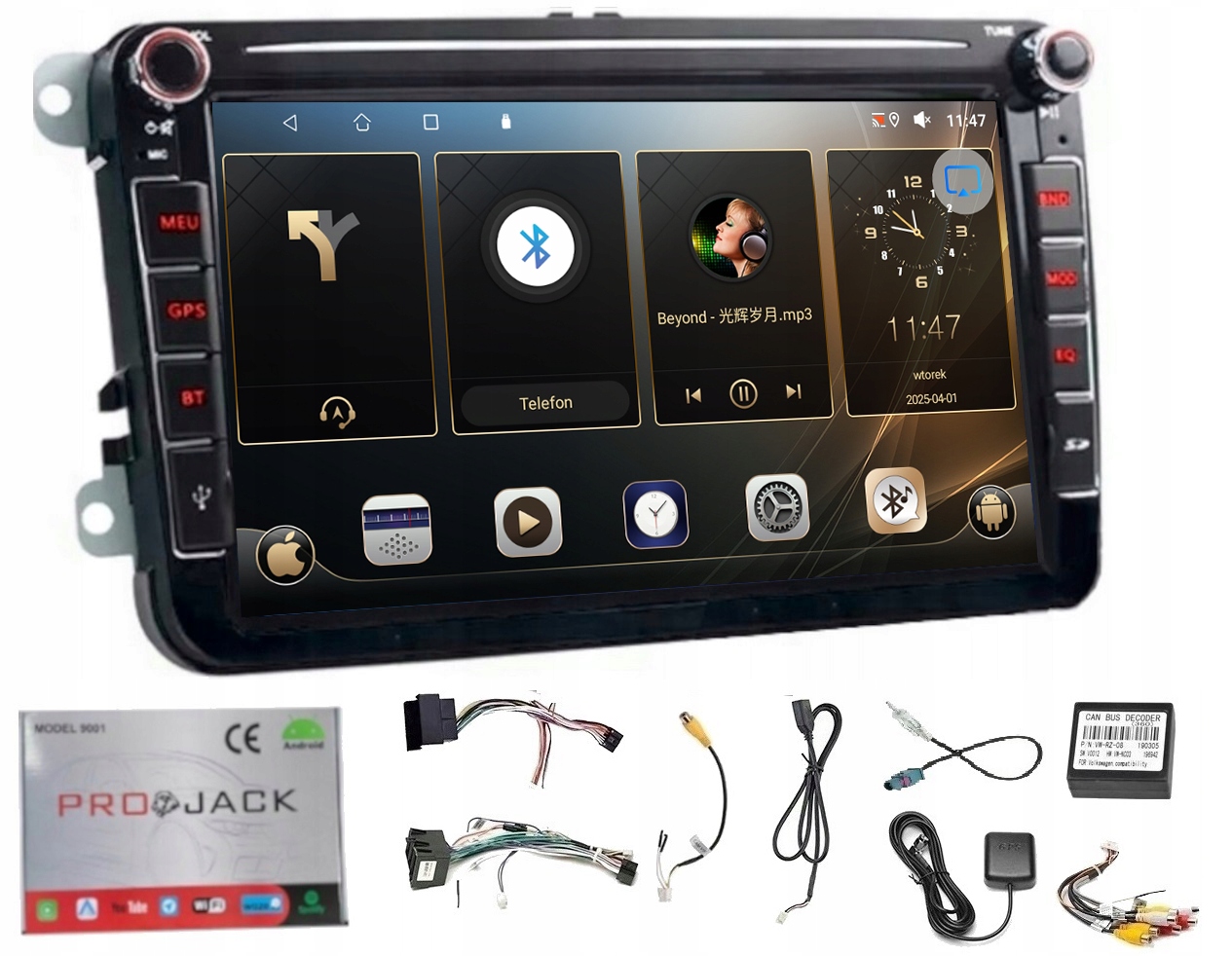 Rádio Navigácia Gps Android Vw Transporter T5 2003-2015 Wifi Carplay 64GB