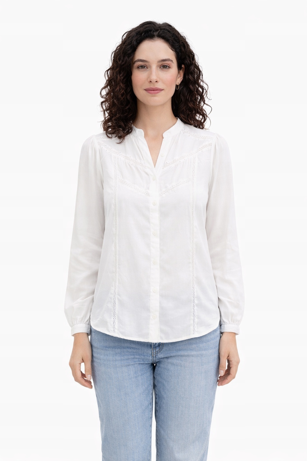 Bílá Košile S Dlouhým Rukávem A Knoflíky 1I4A