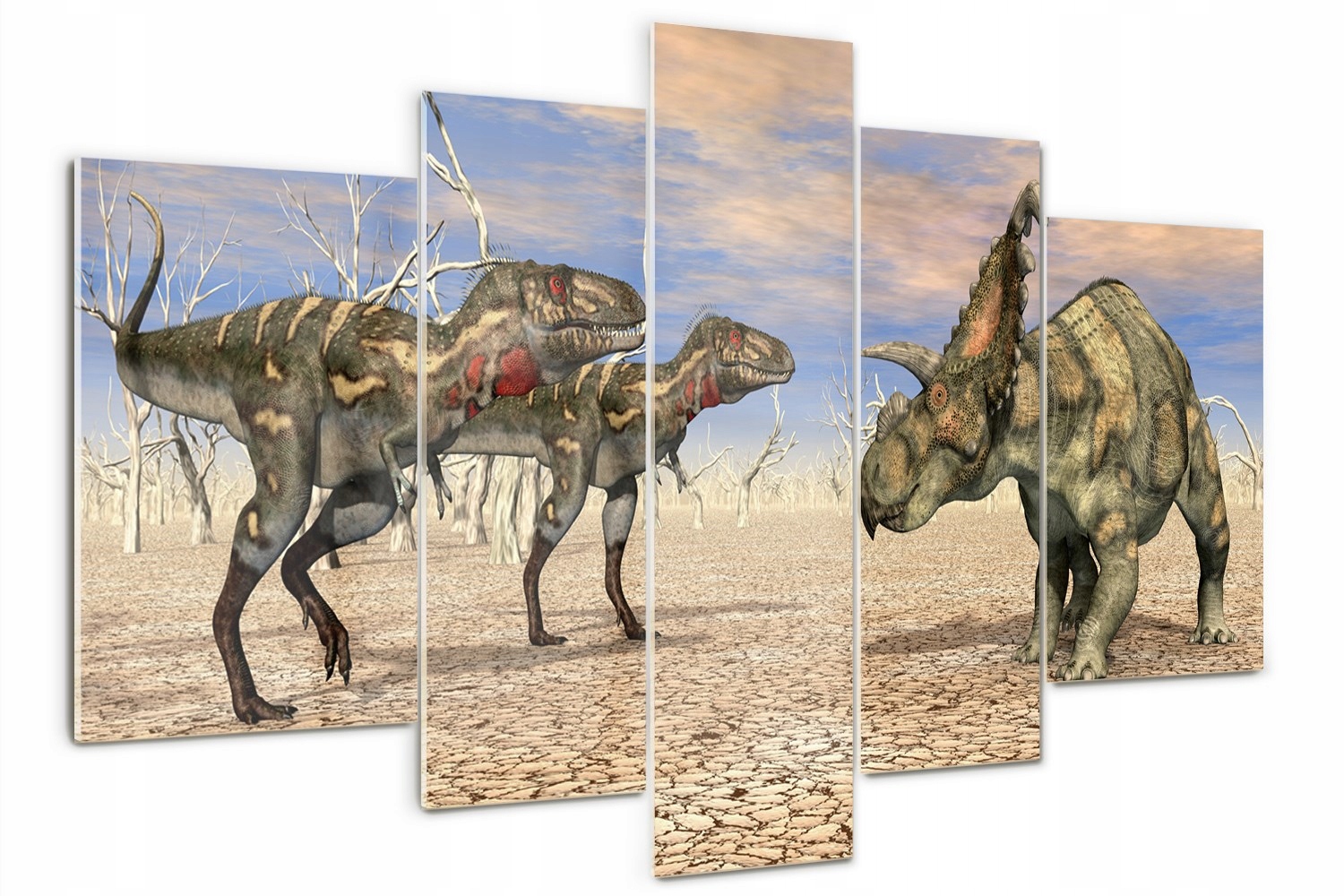 

Foto Obraz szklany tryptyk nowoczesny Dinozaury