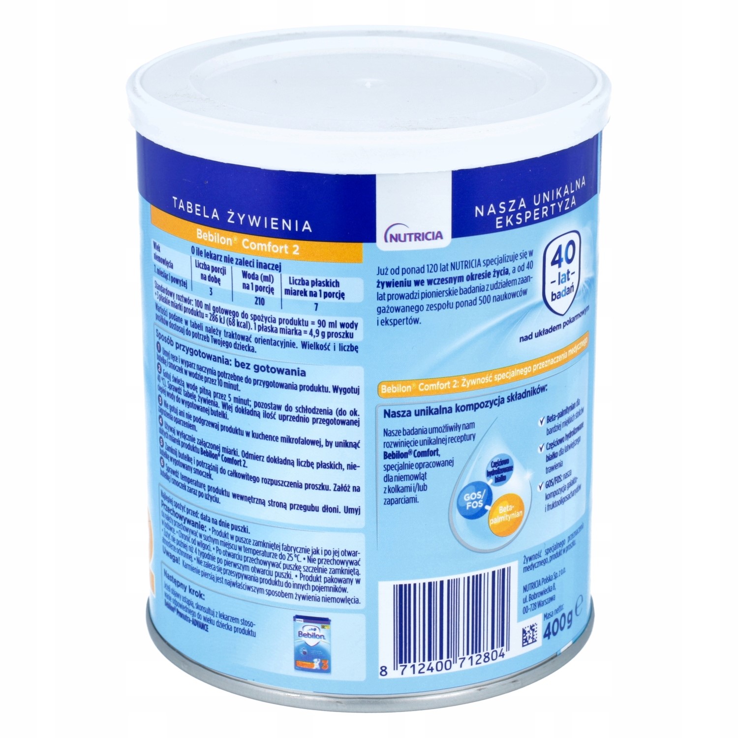 BEBILON Comfort 2 mleko modyfikowane zaparcia 400g Stan opakowania oryginalne