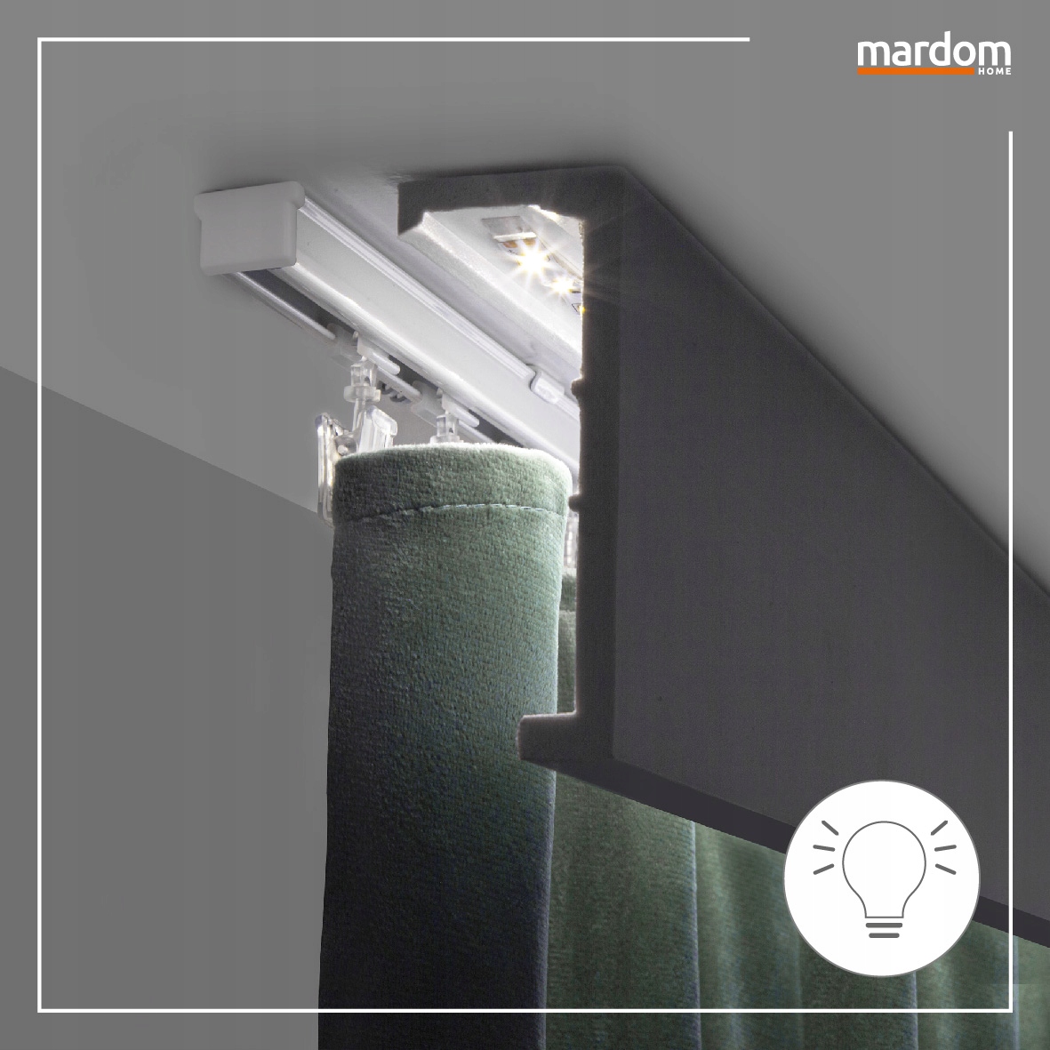 LISTWA MASKOWNICA WYS 10 x 200 CM OSŁONA KARNISZA POD LED PRZYSUFITOWA 2szt Długość 2 m