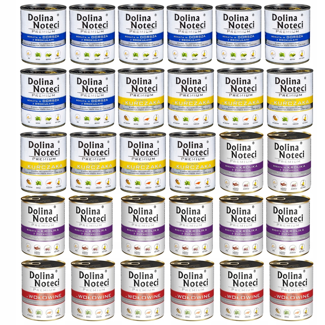 Dolina Noteci Premium MIX 4 příchutí – vlhké krmivo pro psy – 30x800 g