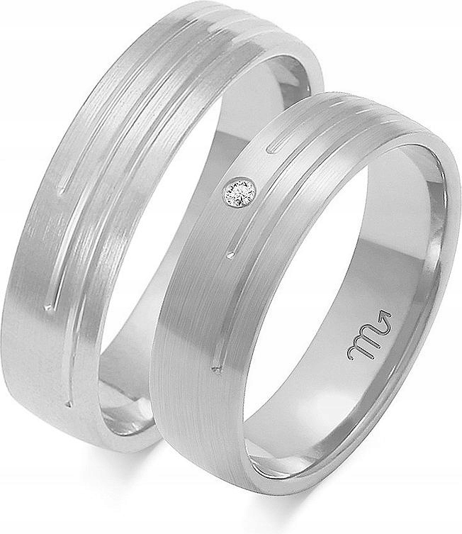 Zlaté moderní bílé snubní prsteny 14K 585 r 17 18 19, moderní model gravírování